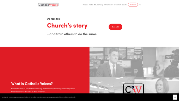 Screenshot of the Catholic Voices website