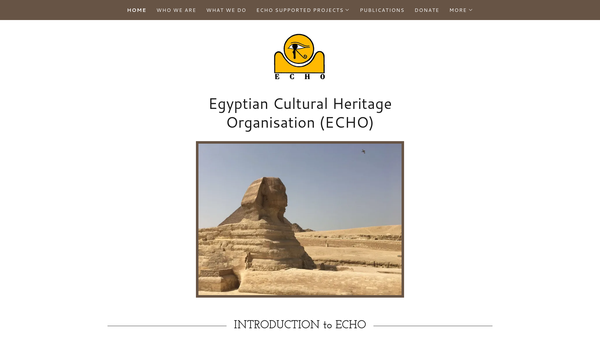 Screenshot of the Egyptian Cultural Heritage Organisation (Echo) website