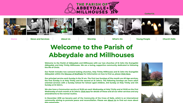 Screenshot of the Parochial Church Council Of Abbeydale And Millhouses website