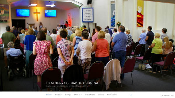 Screenshot of the Heathervale Baptist Church website