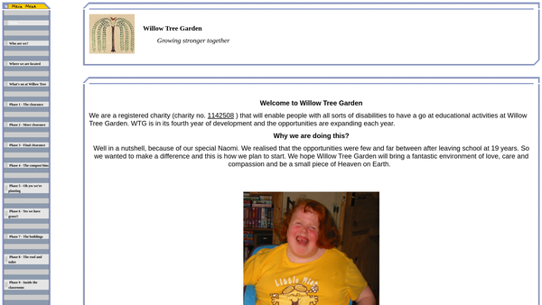 Screenshot of the Willow Tree website