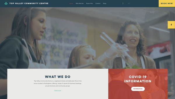 Screenshot of the Top Valley Community Association website