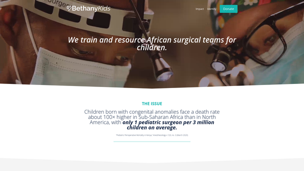 Screenshot of the Bethany Relief And Rehabilitation International (UK) website