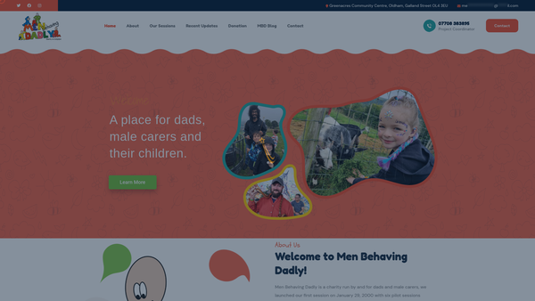 Screenshot of the Men Behaving Dadly website