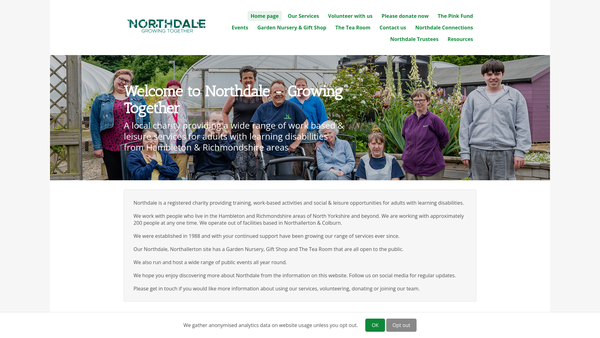 Screenshot of the Northdale Horticulture website