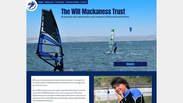 Screenshot of the The Will Mackaness Trust website