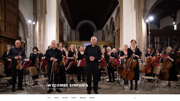 Screenshot of the Wycombe Sinfonia website