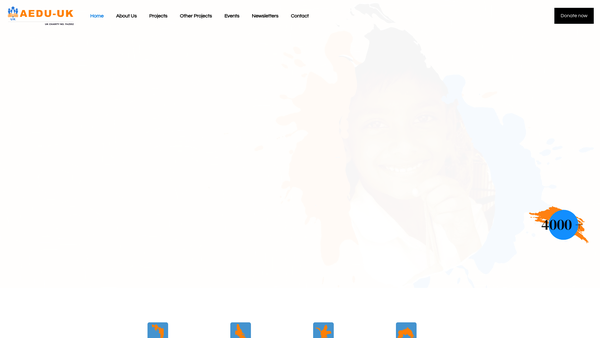 Screenshot of the Association For The Educational Development Of The Underprivileged website
