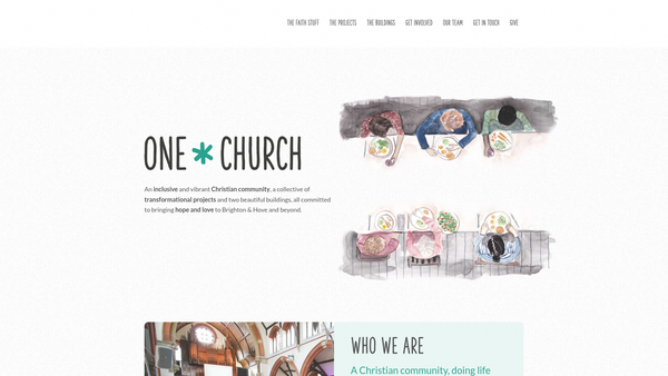 Screenshot of the One Church Brighton website