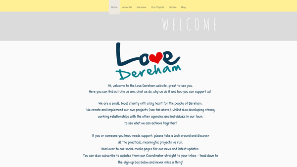 Screenshot of the Love Dereham website