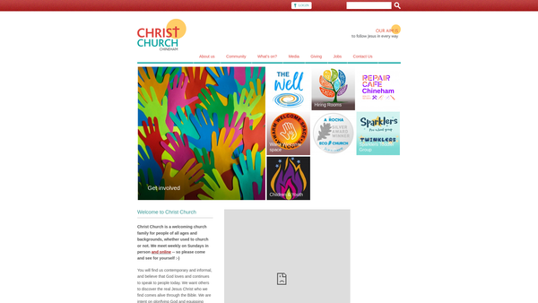 Screenshot of the Christ Church Chineham, Basingstoke website