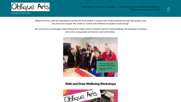 Screenshot of the Oblique Arts website