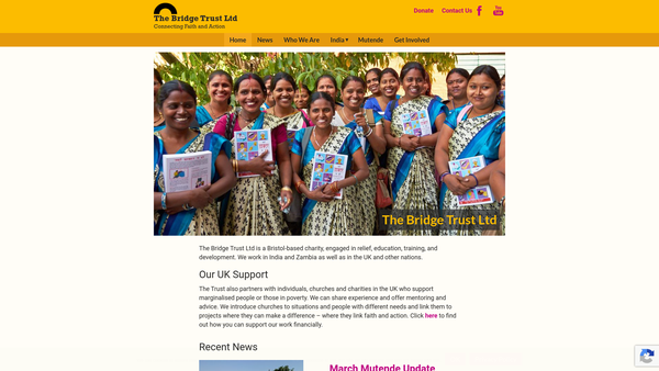 Screenshot of the The Bridge Trust Ltd website