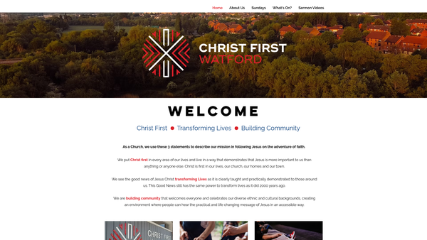 Screenshot of the Christ First Watford website