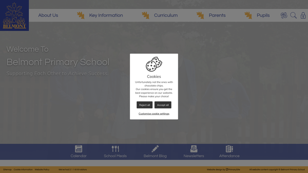Screenshot of the Friends Of Belmont School website