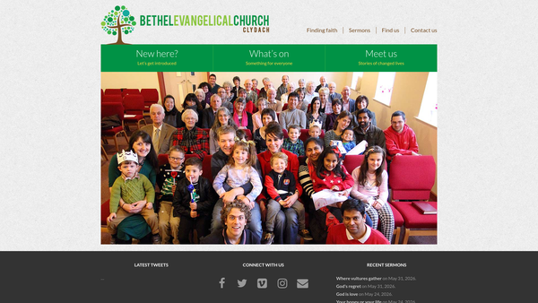 Screenshot of the Bethel Independent Evangelical Church, Clydach website