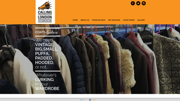 Screenshot of the Calling London website