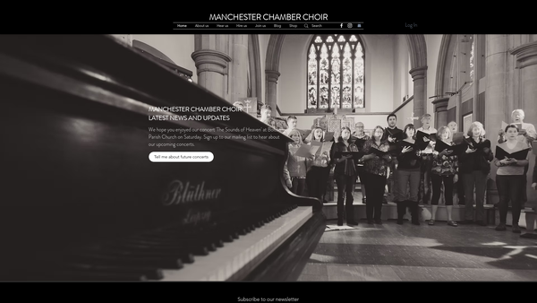 Screenshot of the Manchester Chamber Choir website