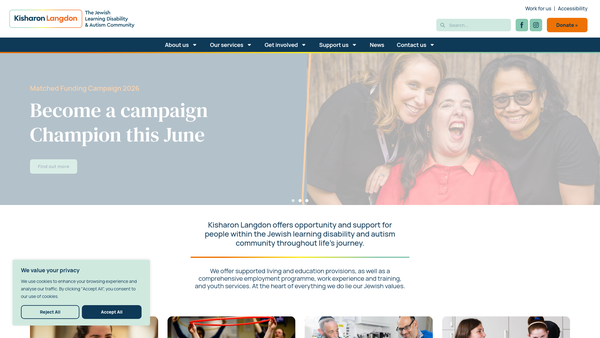 Screenshot of the The Langdon Foundation website