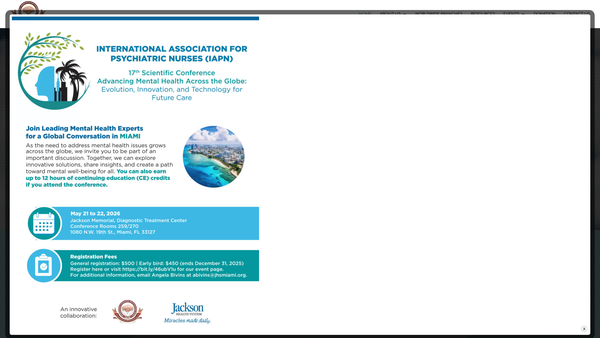 Screenshot of the International Association For Psychiatric Nurses (UK Branch) website