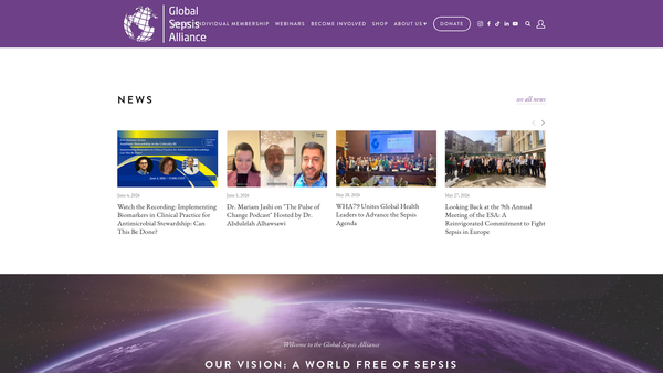 Screenshot of the Global Sepsis Alliance website