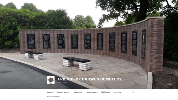 Screenshot of the Friends Of Darwen Cemetery website