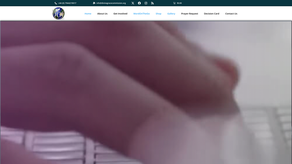 Screenshot of the Divine Grace Commission website