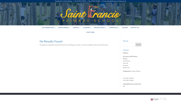 Screenshot of the F.a.i.t.h St Francis PTA website