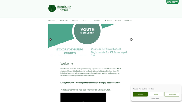 Screenshot of the Christchurch (Methodist/united Reformed) Church website