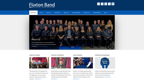 Screenshot of the Flixton Band website