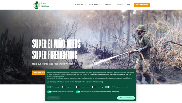 Screenshot of the Borneo Nature Trust website