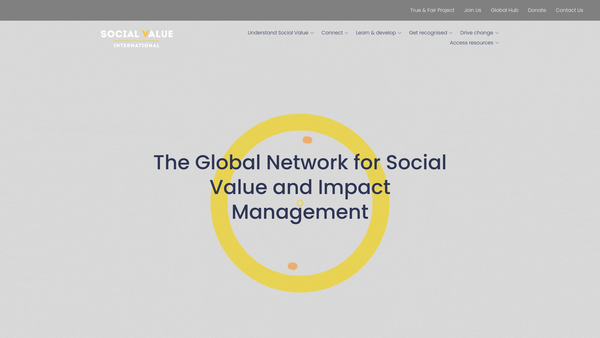 Screenshot of the Social Value International website