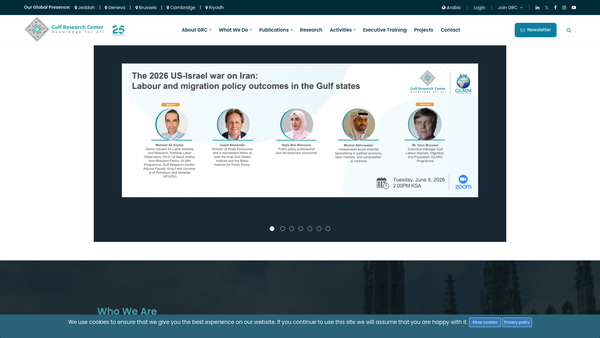 Screenshot of the The Gulf Research Centre Cambridge Limited website