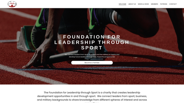 Screenshot of the Foundation For Leadership Through Sport website