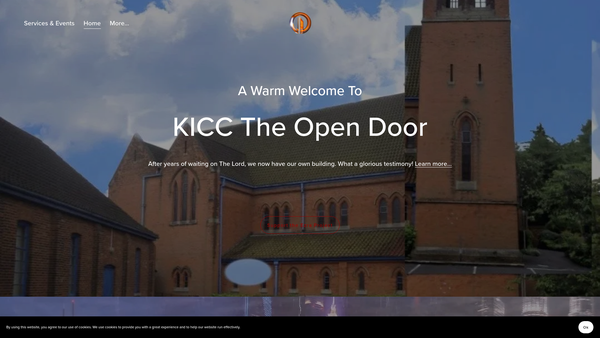Screenshot of the Kicc The Open Door website