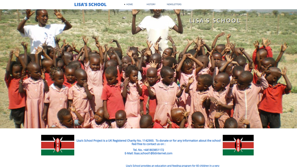 Screenshot of the Lisa's School website