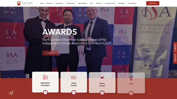 Screenshot of the Wisdom School website