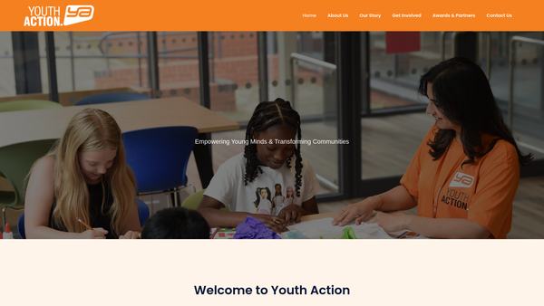 Screenshot of the Youth Action website