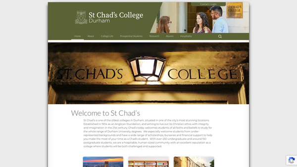 Screenshot of the St Chad's College Durham website