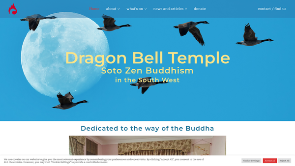 Screenshot of the Dragon Bell Temple website
