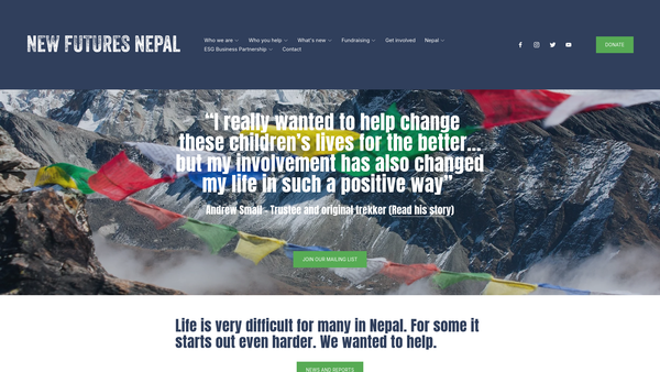 Screenshot of the New Futures Nepal Limited website