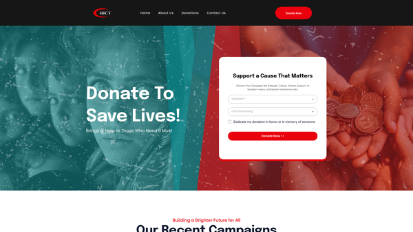 Screenshot of the Humanity International Charitable Trust website