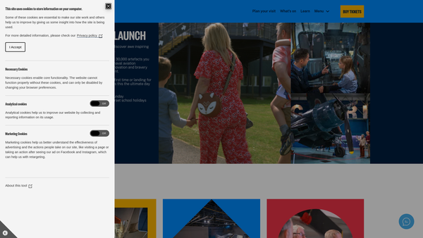 Screenshot of the The Fleet Air Arm Museum CLG Limited website