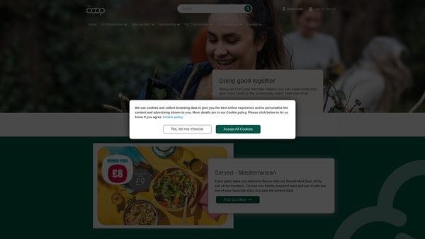 Screenshot of the Co-Operative Payroll Giving Limited website