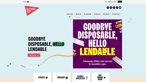 Screenshot of the Uwe Students' Union website