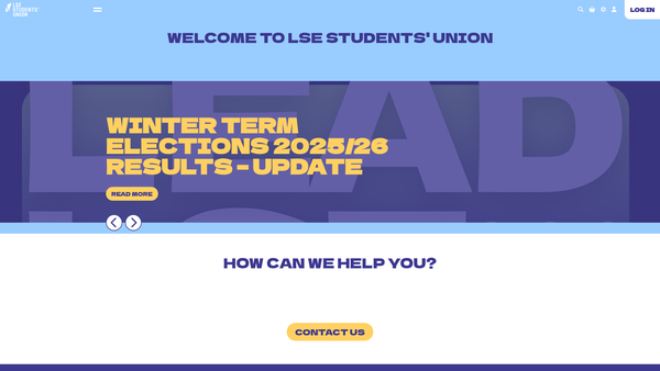Screenshot of the London School Of Economics Students' Union website