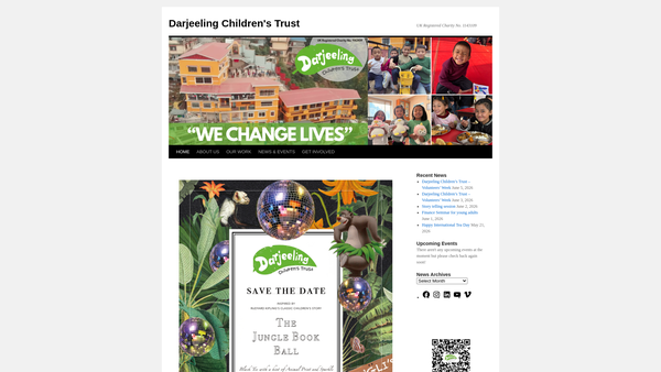 Screenshot of the Darjeeling Children's Trust website