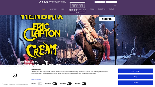 Screenshot of the Bocking Arts Theatre Trust website
