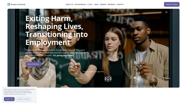 Screenshot of the Streets Of Growth website