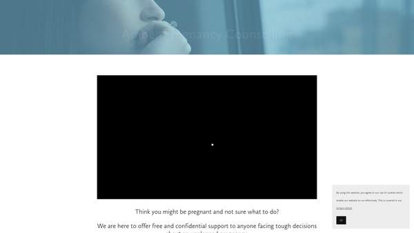 Screenshot of the Amber Pregnancy Counselling website
